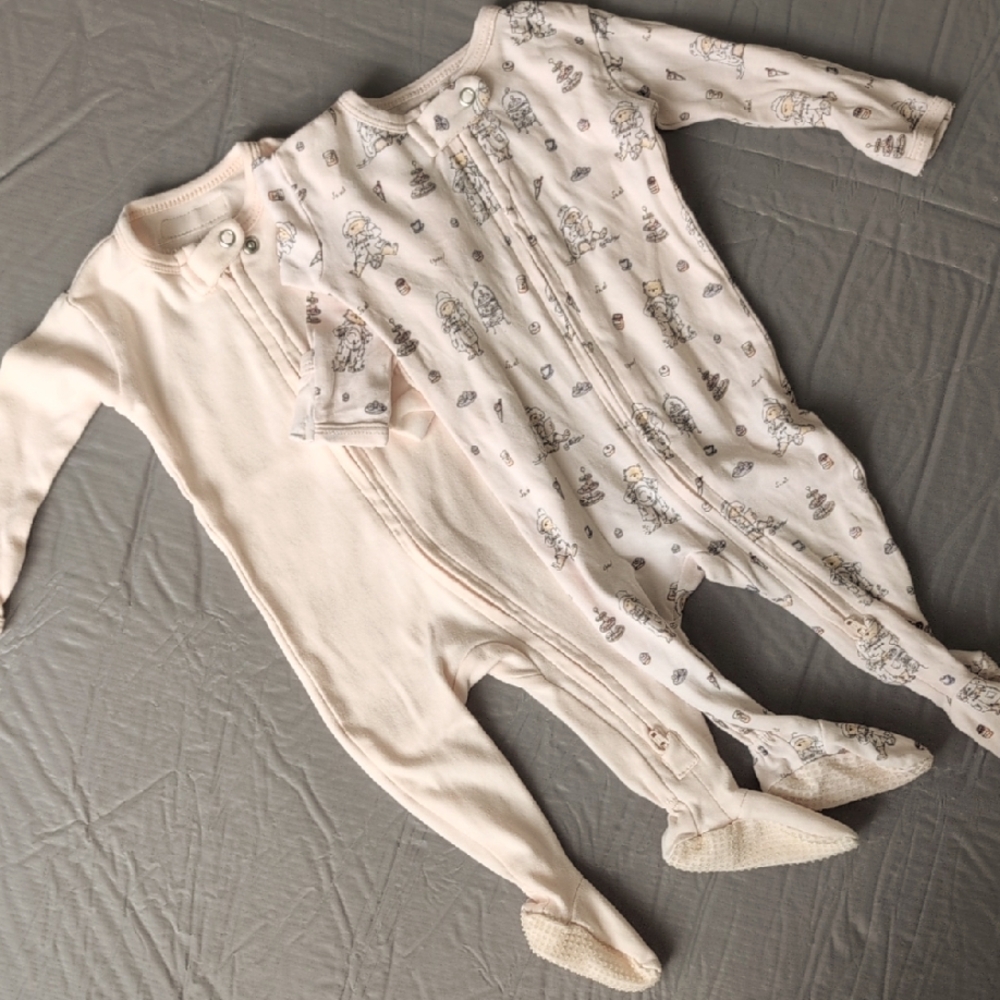 L'ovedbaby 0-3 Baby Girl Sleeper Bundle Sweet Paddington & Pink